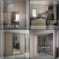 Gambar Lemari pakaian minimalis, wardrobe custom, almari baju hpl dari Casafurniture Kab. Bogor 3 Tokopedia