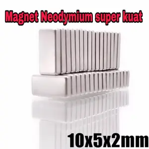 Magnet Neodymium kotak uk 10x5x2 mm Sangat Kuat, untuk prakarya, box, Mesin, dan multifungsi lainnya