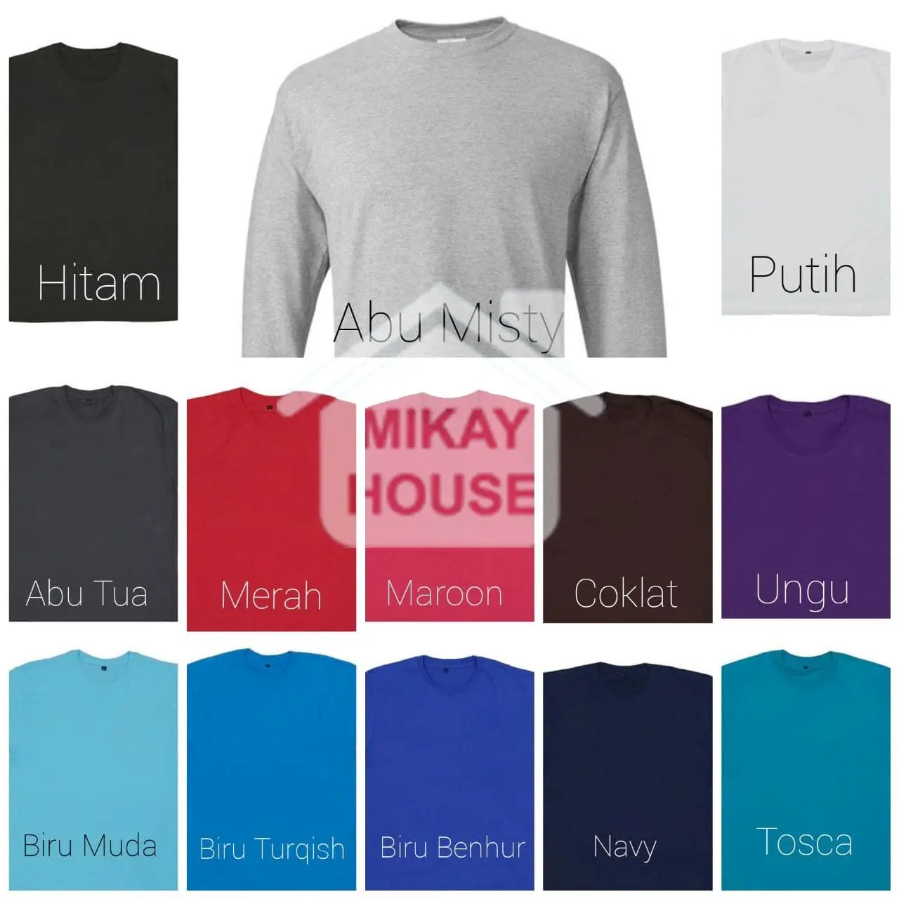 Kaos Polos Lengan Panjang Kaos Distro Pria Wanita Soft Combed 30s Kaos