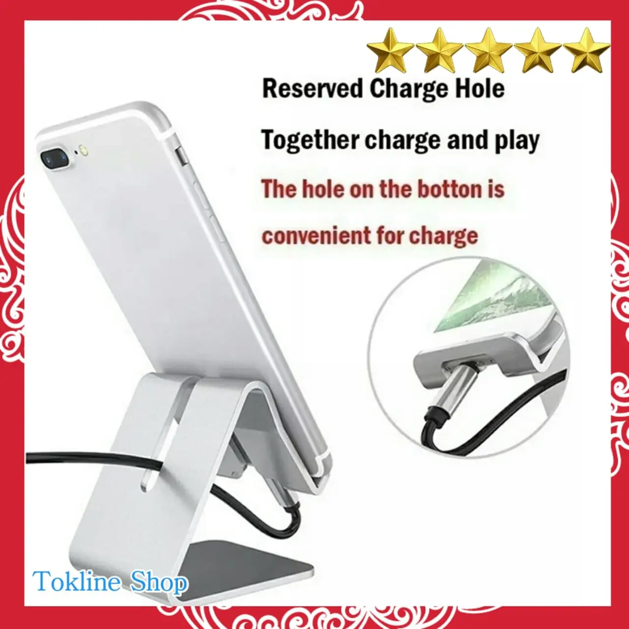 Stand Aluminium Untuk Tablet PC Dudukan Tempat Handphone Hp Smartphone