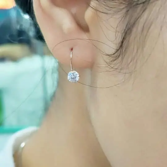 Anting anak desy perak 925 lapisan emas putih