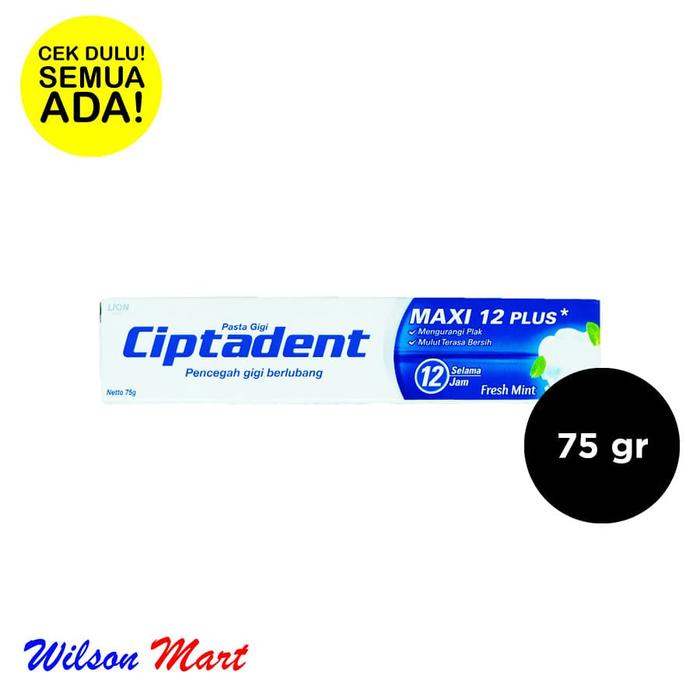 Gambar CIPTADENT PASTA GIGI ODOL MAXI 12 PLUS FRESH MINT 75 GRAM dari Wilson Mart Kota Administrasi Jakarta Barat Tokopedia