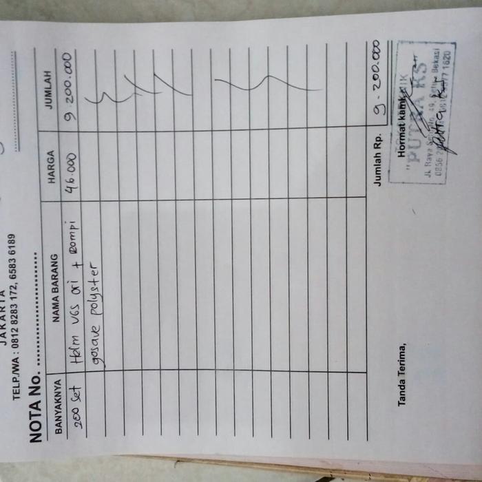 Gambar PO khusus dari toko teknik putra ks Kab. Bekasi Tokopedia