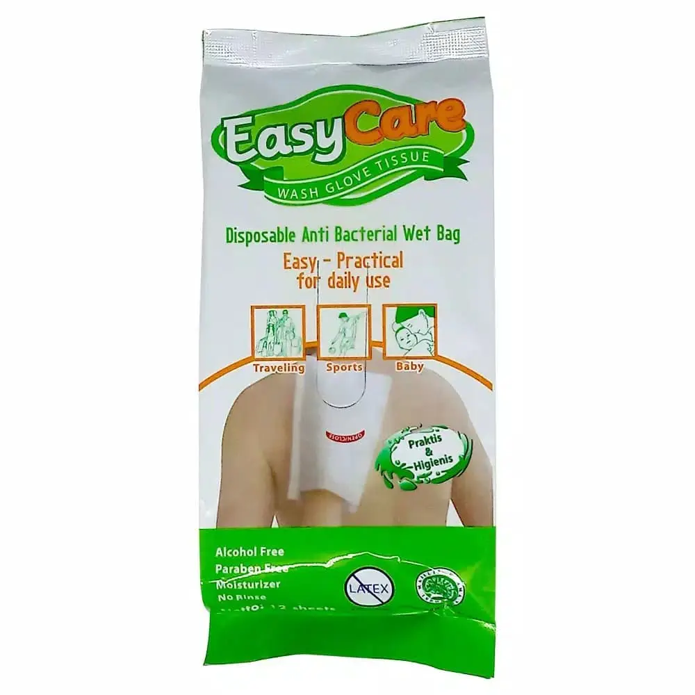 Easycare Wash Glove Tissue Basah Non Alkohol 12's (docare)