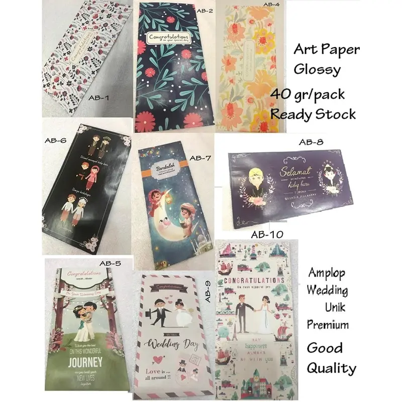 Amplop Uang Pernikahan Unik Angpao Wedding Besar art paper Fancy AB-10 3