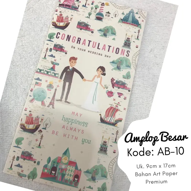 Amplop Uang Pernikahan Unik Angpao Wedding Besar art paper Fancy AB-10 0