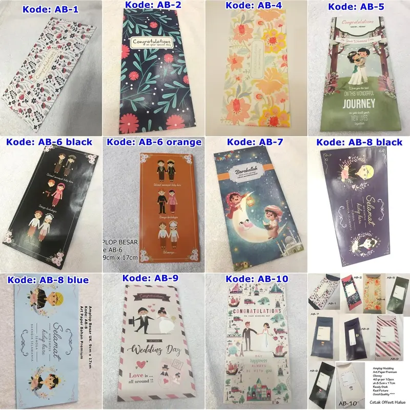 Amplop Uang Pernikahan Unik Angpao Wedding Besar art paper Fancy AB-10 2