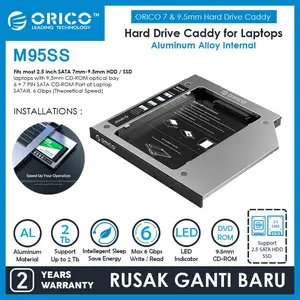 Orico M95SS Laptop Hard Drive Caddy for Optical Drive