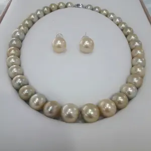 set mutiara air laut kalung dan giwang