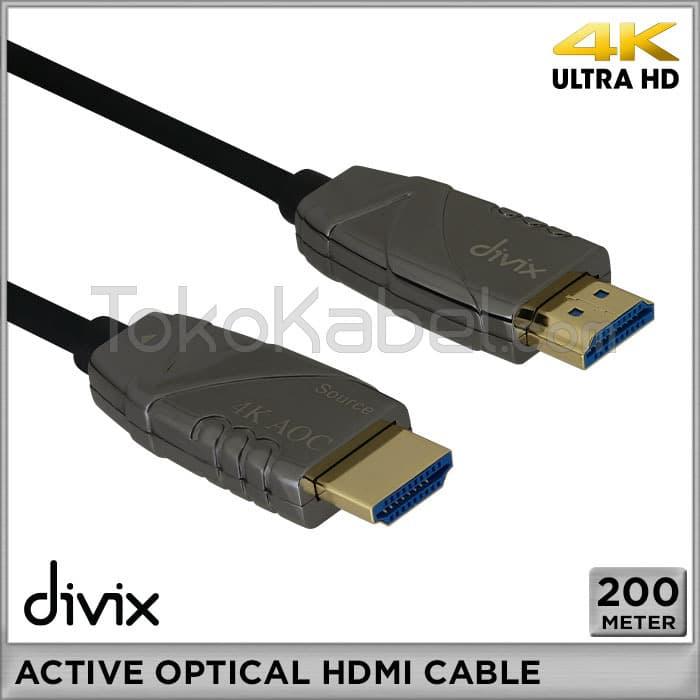 Gambar Kabel HDMI [200m] 4K V2.0 Active Optical Cable 200 Meter Divix dari tokokabel Kota Administrasi Jakarta Utara Tokopedia