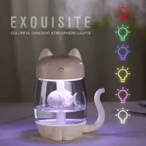 Humidifier 3 in 1 Air Aromatherapy Kitty 350ml Fan - LED Lamp