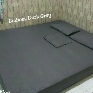 New Motif! Sprei Homemade Premium Embos Dark Grey SUPERMURAH