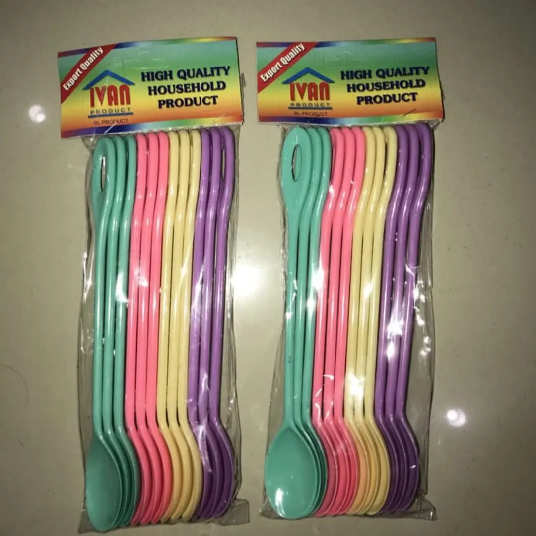 Sendok Panjang Es Plastik/Sendok Panjang  PlastiK/Sendok Bayi/Sendok Anak/Sendok Es Krim/Sendok Dessert 1 Lusin