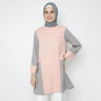Gambar Eiza by duapola Block Combination Tunik 8833 - Peach - M dari Eiza by duapola Kab. Tangerang 1 Tokopedia