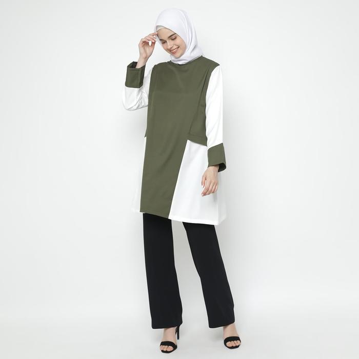 Gambar Eiza by duapola Block Combination Tunik 8833 - Army - M dari Eiza by duapola Kab. Tangerang Tokopedia