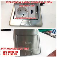 Gambar STOPKONTAK LANTAI ALBION STOP ARDE + USB STOP KONTAK MEJA STAINLESS dari Jaya mandiri electric Kota Administrasi Jakarta Pusat 1 Tokopedia