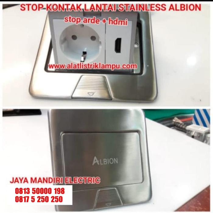 Gambar STOPKONTAK LANTAI ALBION STOP ARDE + HDMI STOP KONTAK MEJA STAINLESS dari Jaya mandiri electric Kota Administrasi Jakarta Pusat Tokopedia