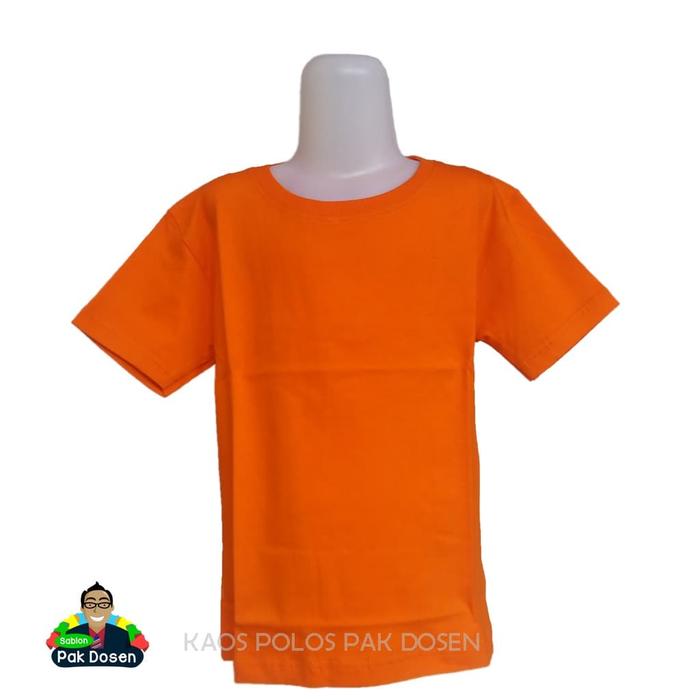 Gambar Kaos Polos Anak Unisex Cotton Combad 20s Warna Orange dari Kaos Polos Pak Dosen Kota Tangerang Tokopedia