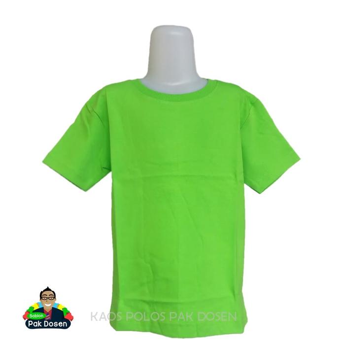Gambar Kaos Polos Anak Unisex Cotton Combad 20s Warna Hijau Stabilo dari Kaos Polos Pak Dosen Kota Tangerang Tokopedia