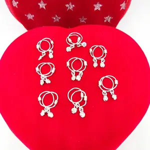 Anting kenip bayi&anak perak asli 925/silver lapisan emas putih 24k.