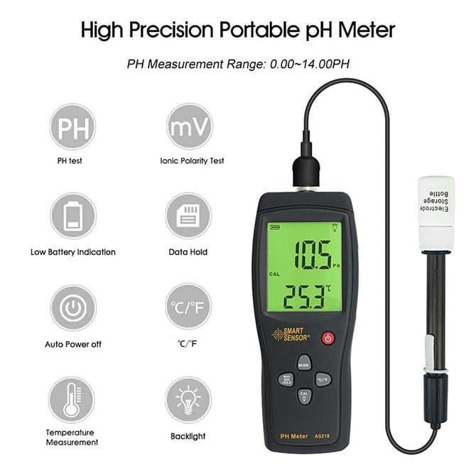 Jual PH Meter Smart Sensor AS218 Calibration Certificate Tester 
