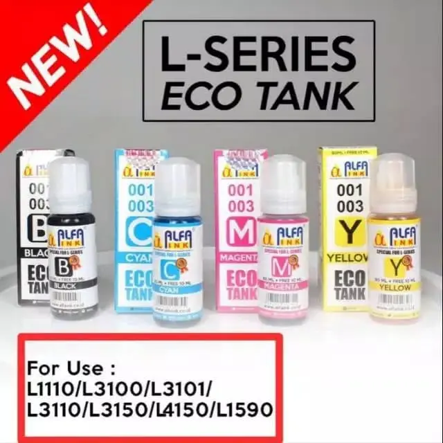 Tinta printer Alfa ink original Epson L-Series Eco tank 001 003 L3110 1