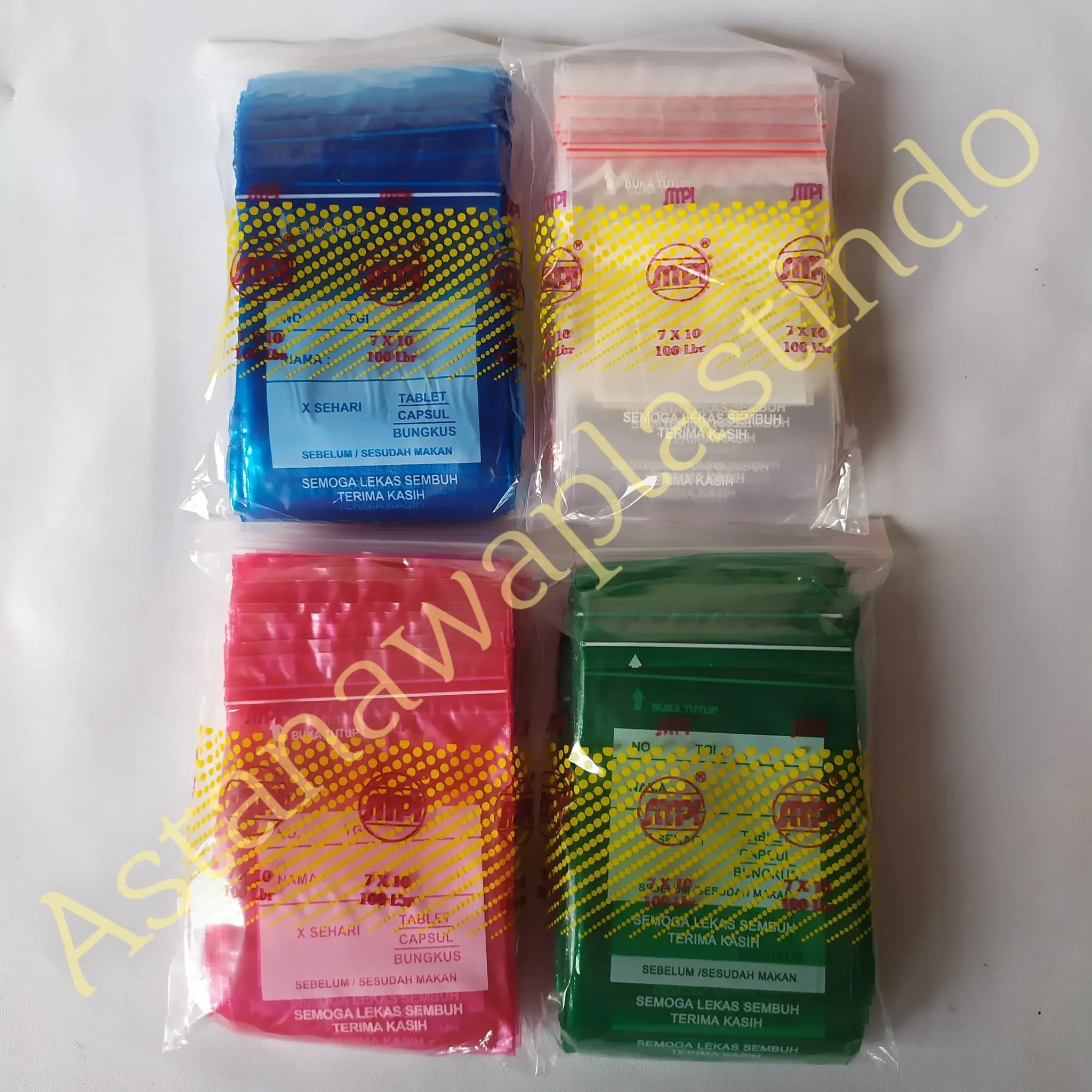 Plastik klip obat 7x10 cm SMPI ziplock / zipper sablon