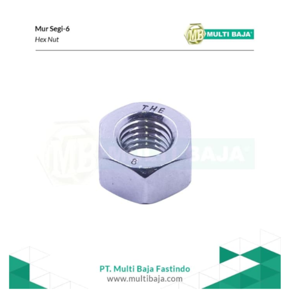Gambar Mur Segi 6 Stainless Steel 316 M20 - 2.5 (Hex Nut) dari Multi Baja Kota Administrasi Jakarta Barat Tokopedia