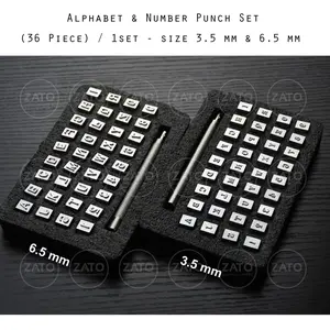 Alphabet & Number Stamp Punch Set 36 pcs - stamping leather tools - alat kulit