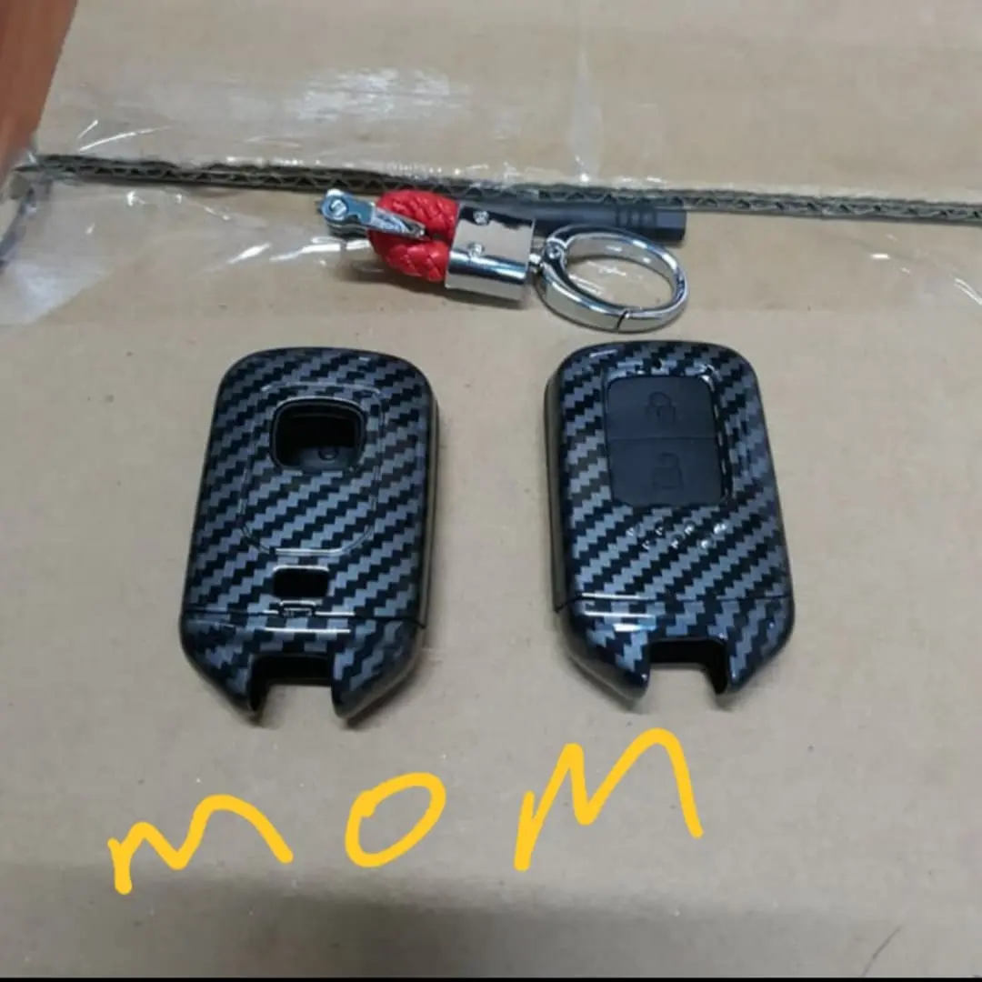 Megacars Cover Remote kunci Hitam Carbon All New Jazz Gk5 2014-2021 - Casing Kunci Mobil Jazz Carbon