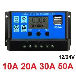 Solar Charge Controller LCD LED Display Solar cell PWM 12V/24V 10A 20A