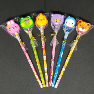 BIG pensil karakter (2B) Plus Eraser animal cute / Penghapus Murah