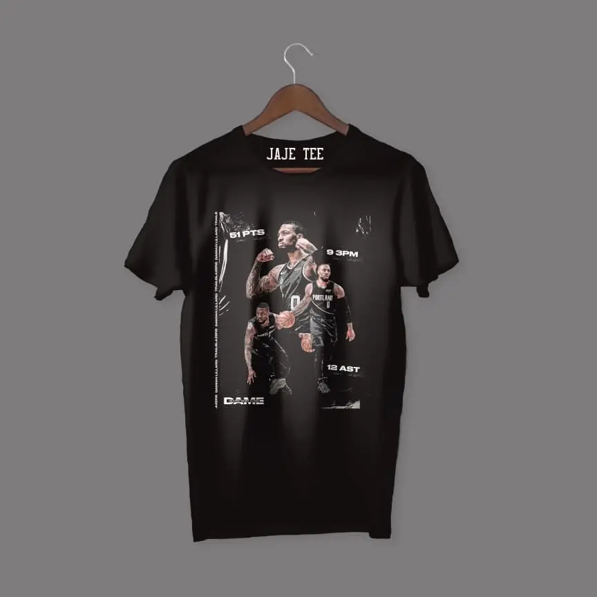 KAOS TSHIRT BASKET DAMIAN LILLARD PORTLAND TRIAL BLAZERS JAJE TEE