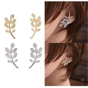 Anting Tindik Wanita E78 DAUN Korea Fashion Women Earring Diamond Touc
