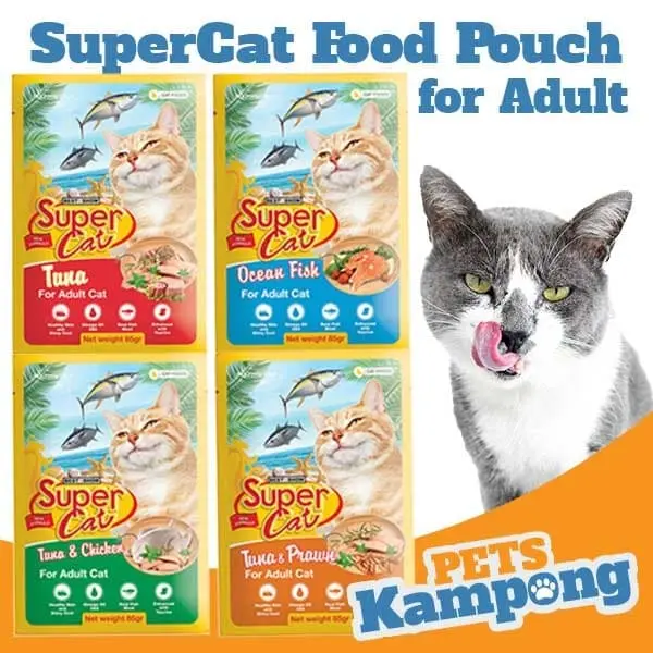 Makanan kucing dewasa basah Supercat Adult Pouch 85gr