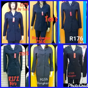 setelan blazer pemda pns pdh guru pegawai kantor navy