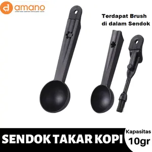 Muranee Sendok Takar Kopi dan Sikat Kopi 2 in 1 Spoon dan Brush 10gram