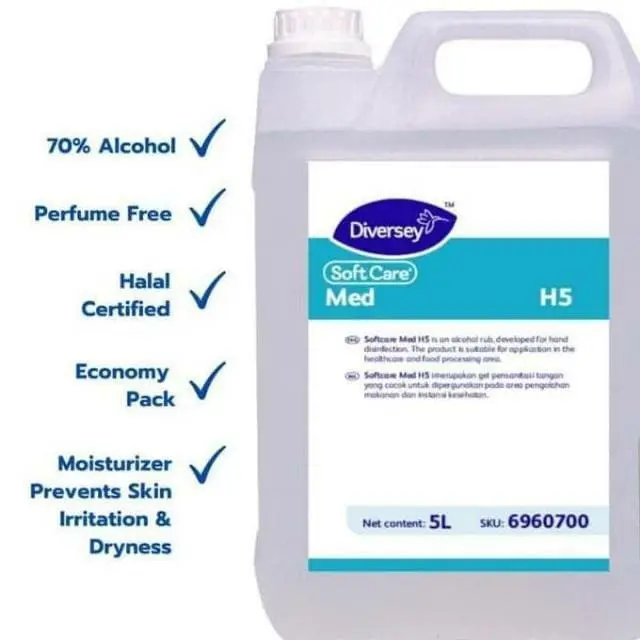 diversey soft care med H5 hand sanitizer galaon 5L