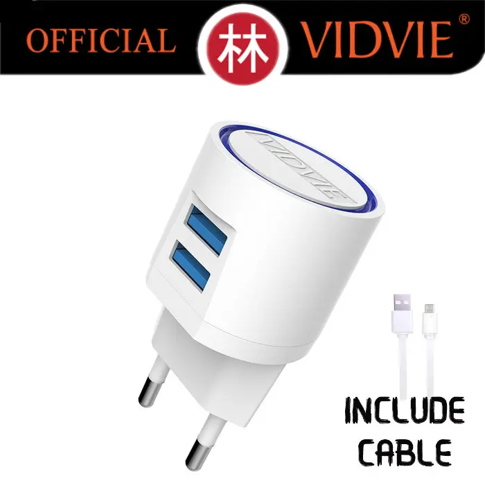 Gambar Vidvie PLE201 V8 Dual USB Charger 2.1A With Micro USB Cable - Putih dari Liem Group Kota Administrasi Jakarta Barat 5 Tokopedia