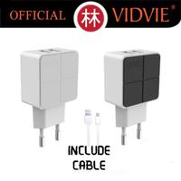 Gambar Vidvie PLE204 V8 Dual USB Charger 2.1A With Micro USB Cable - Hitam dari Liem Group Kota Administrasi Jakarta Barat 3 Tokopedia