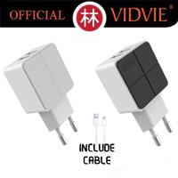Gambar Vidvie PLE204 V8 Dual USB Charger 2.1A With Micro USB Cable - Hitam dari Liem Group Kota Administrasi Jakarta Barat 2 Tokopedia