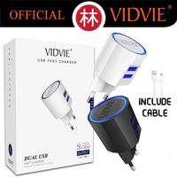 Gambar Vidvie PLE201 V8 Dual USB Charger 2.1A With Micro USB Cable - Putih dari Liem Group Kota Administrasi Jakarta Barat 1 Tokopedia
