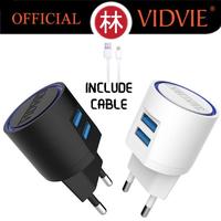 Gambar Vidvie PLE201 V8 Dual USB Charger 2.1A With Micro USB Cable - Putih dari Liem Group Kota Administrasi Jakarta Barat 3 Tokopedia