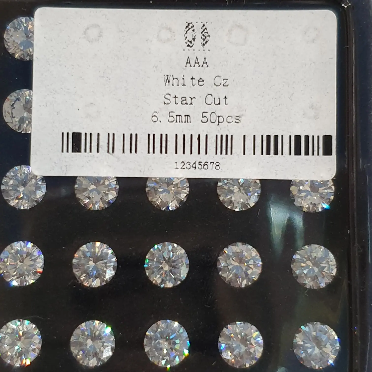 Pemata American Diamond 6.50 mm AAA White Round Sirkon Cubic Zirconia
