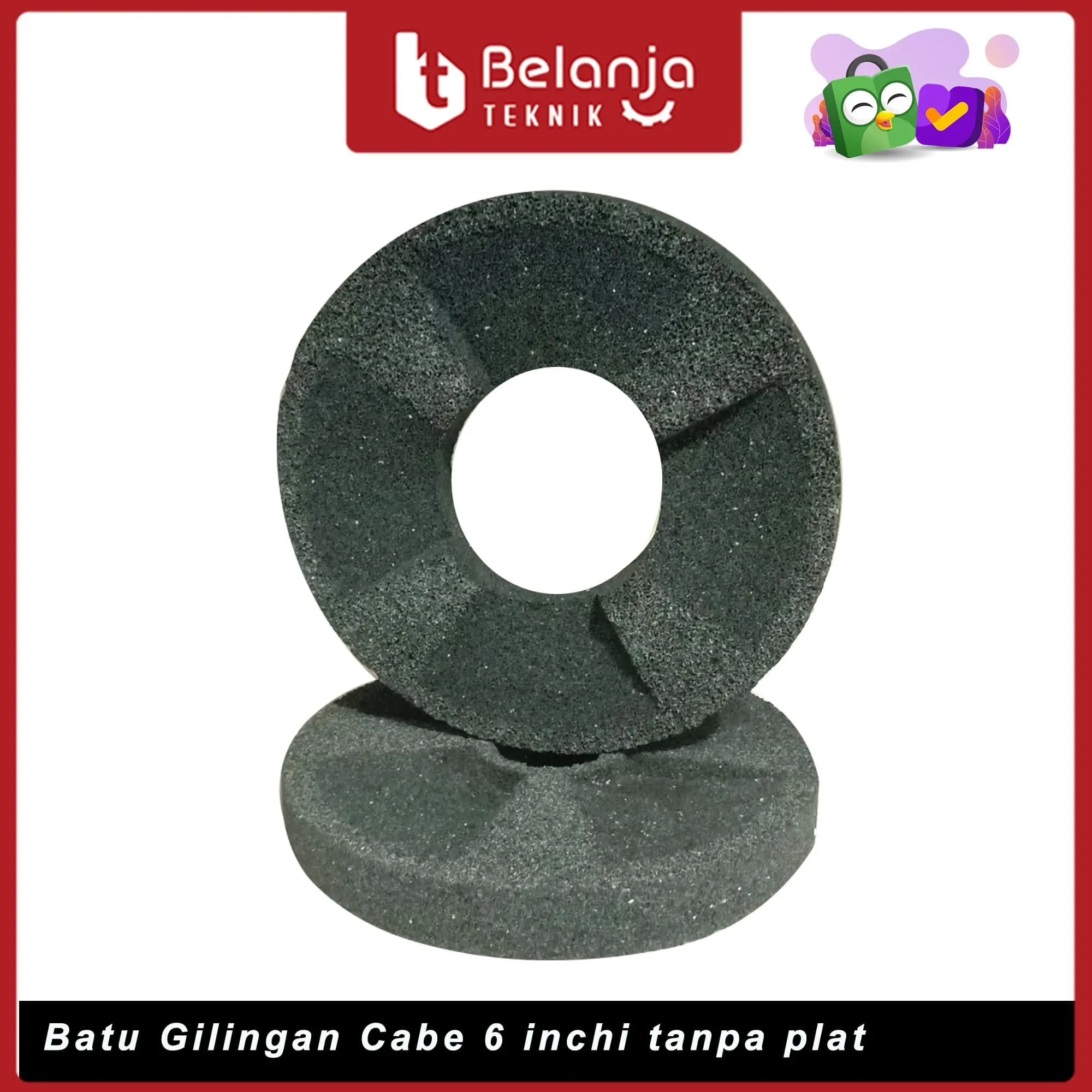 Batu Gilingan Cabe - Bumbu 6 Inchi Tanpa Plat