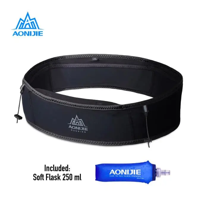 Aonijie Waist Bag W938S - Tas Pinggang + 1 Soft flask 250 ml - BLACK