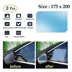 Anti Fog kaca samping Mobil / Stiker Anti Embun Kaca Samping Mobil