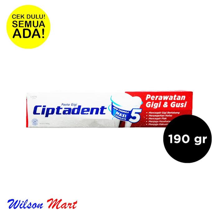 Gambar CIPTADENT PASTA GIGI ODOL MAXI COMPLETE 190 GRAM dari Wilson Mart Kota Administrasi Jakarta Barat Tokopedia