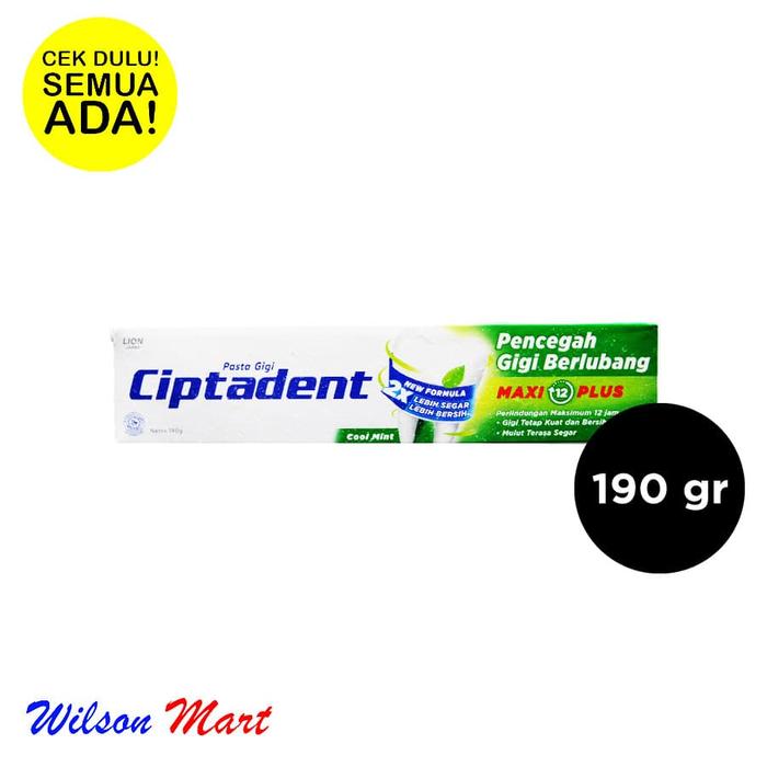 Gambar CIPTADENT PASTA GIGI ODOL MAXI 12 PLUS COOL MINT 190 GRAM dari Wilson Mart Kota Administrasi Jakarta Barat Tokopedia