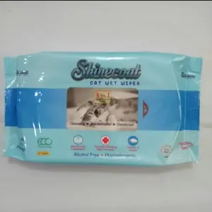 shinecoat cat wet wipes 50sheets tisu basah 50 lembar